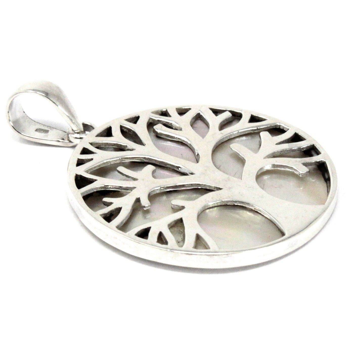Tree of Life Silver Pendent 30mm - Mother of Pearl – Bild 2